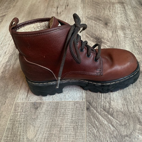 Roots Canada Boots Tuff Brown Leather Lace Up Lug Work Heavy Men 4.5 Women 6.5 - Picture 6 of 14